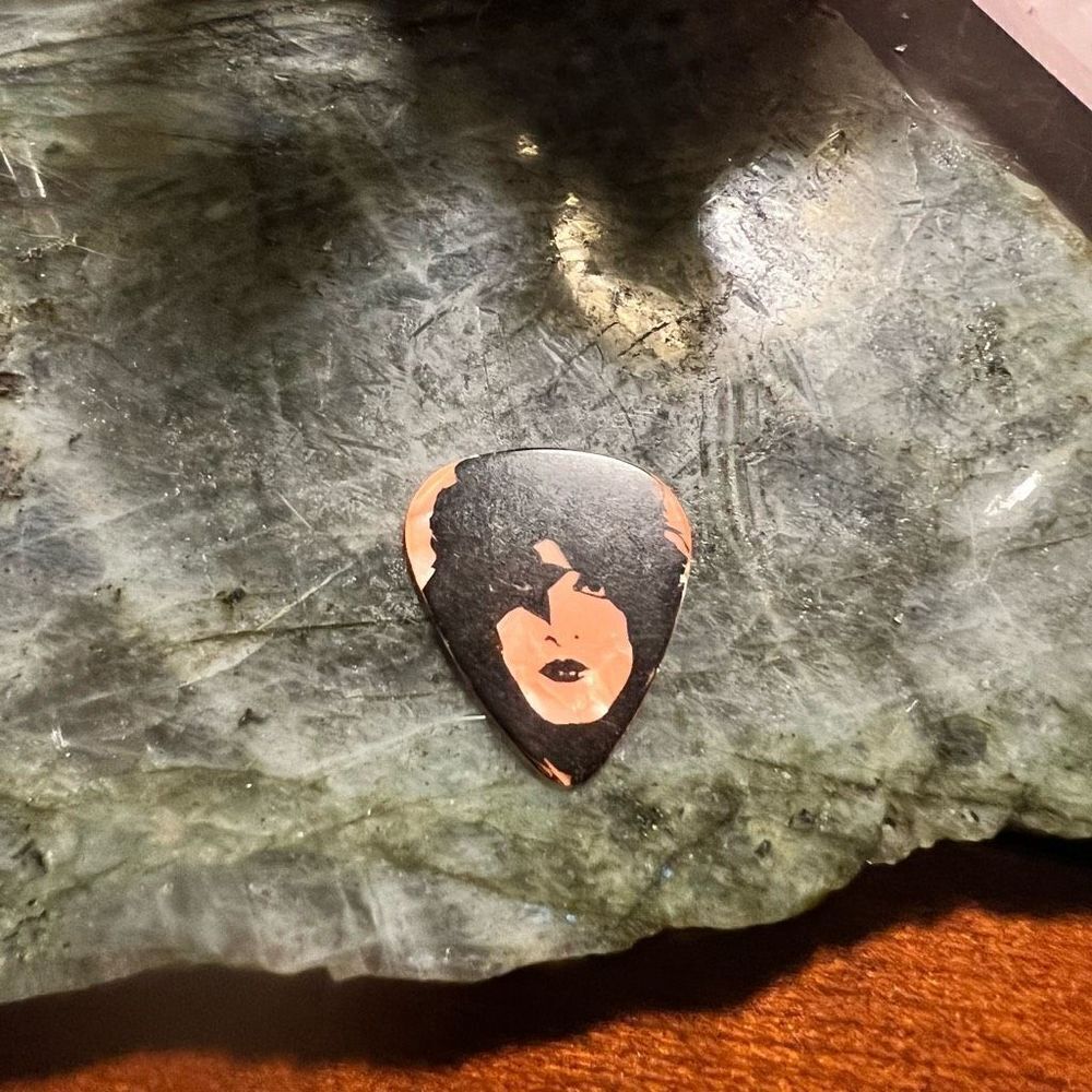 KISS Kruise IV Paul Stanley Guitar Pick Orange Pearl signed rock band rare 2014